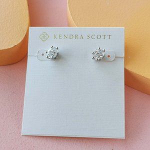 Kendra Scott - Cailin White Crystal Silver Stud Earrings